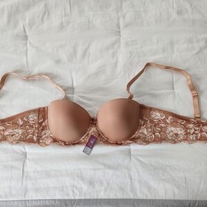 NWT Adore Me Tan Lace Bra with Removeable Straps